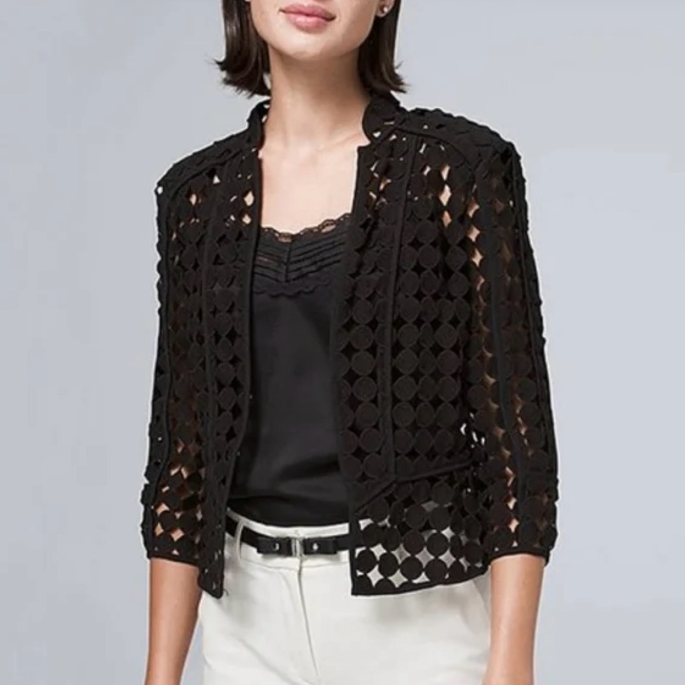 WHBM Laser Cut Cropped Blazer